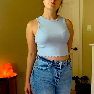 Lettuce hem crop top
